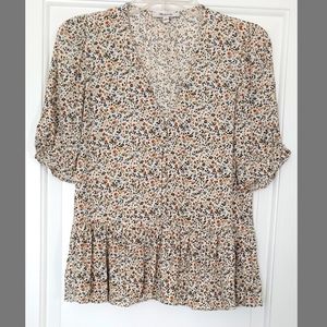 Madewell Viscose Peplum Top - Size XS